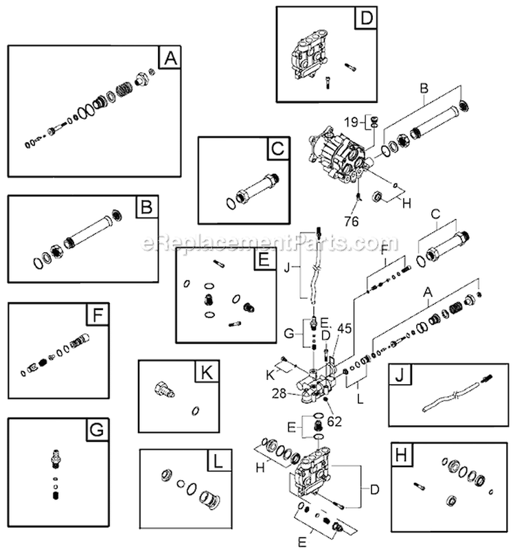Page B Diagram and Parts List for 020302-1  Briggs and Stratton Pressure Washer